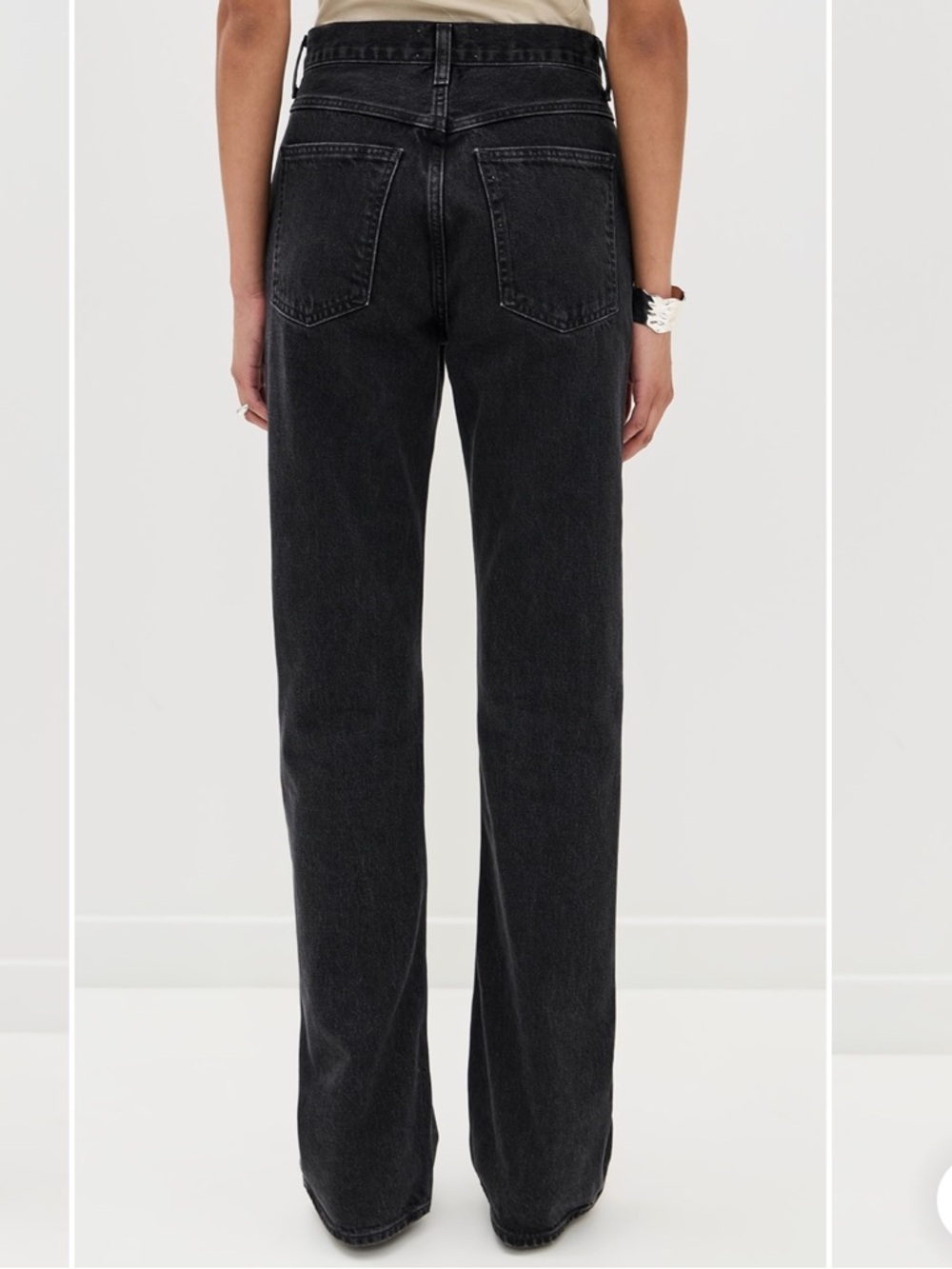 NWT Agolde Leena Mid Rise Baby Flare Jeans Forecast Black - Picture 3 of 7